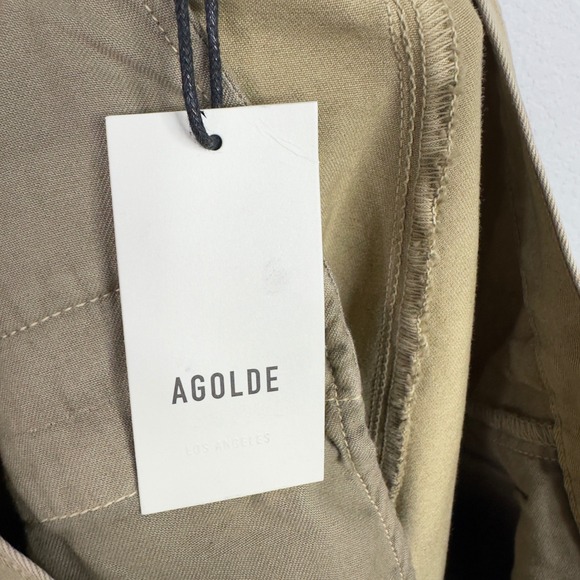 AGOLDE Daryl Pants Women 31 Brown Khaki Wide Leg Palazzo Utility Boho Minimalist - Picture 4 of 6